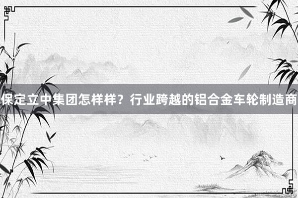 保定立中集团怎样样？行业跨越的铝合金车轮制造商