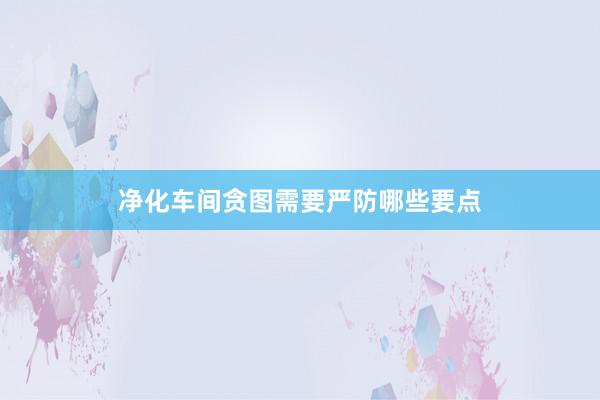 净化车间贪图需要严防哪些要点